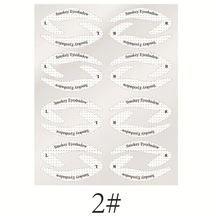 4 Sheets Quick Stencils Eyeliner Eye Makeup Shaping Auxiliary Stickers Eyeshadow Eyebrows Styling Drawing Template Guide Card Pi-Mart