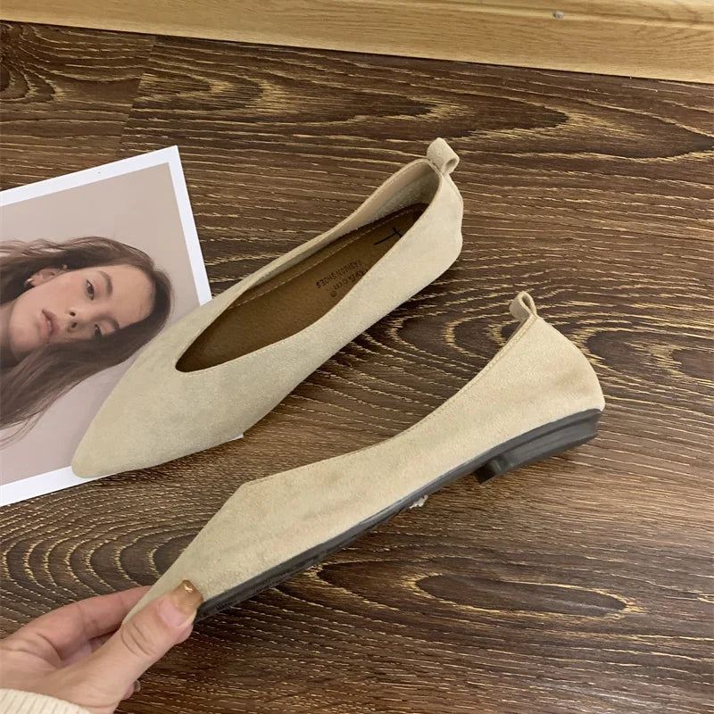 Bailamos Women's Square Toe Vintage Flats Soft Loafers Comfortable Leather Ballet Shoes for Female Dress Shoes Mujer LadyShow.Store