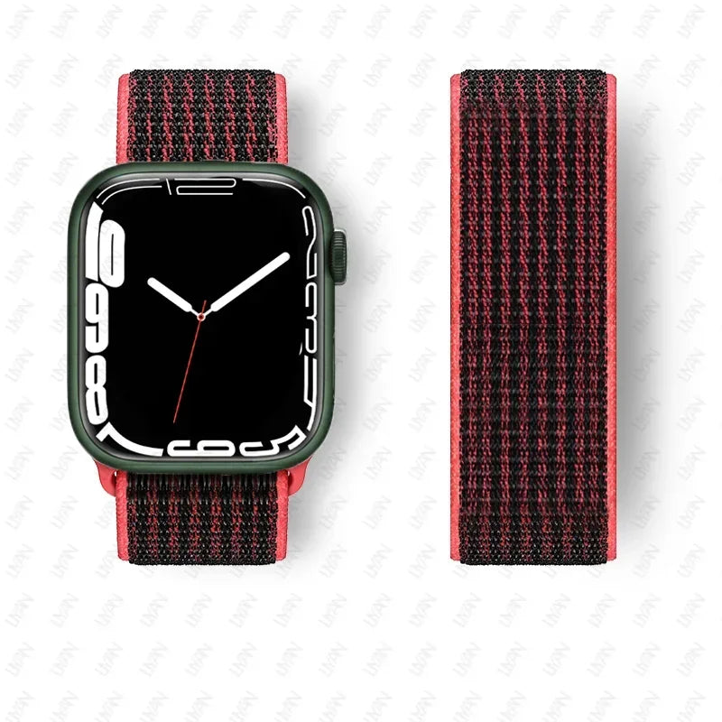 Nylon Sport loop Strap For Apple Watch Band 44mm 42/40mm 45mm  38/41mm pride Bracelet iwatch Ultra2 49mm Series 9 8 se 7 6 5 4 3 LadyShow.Store