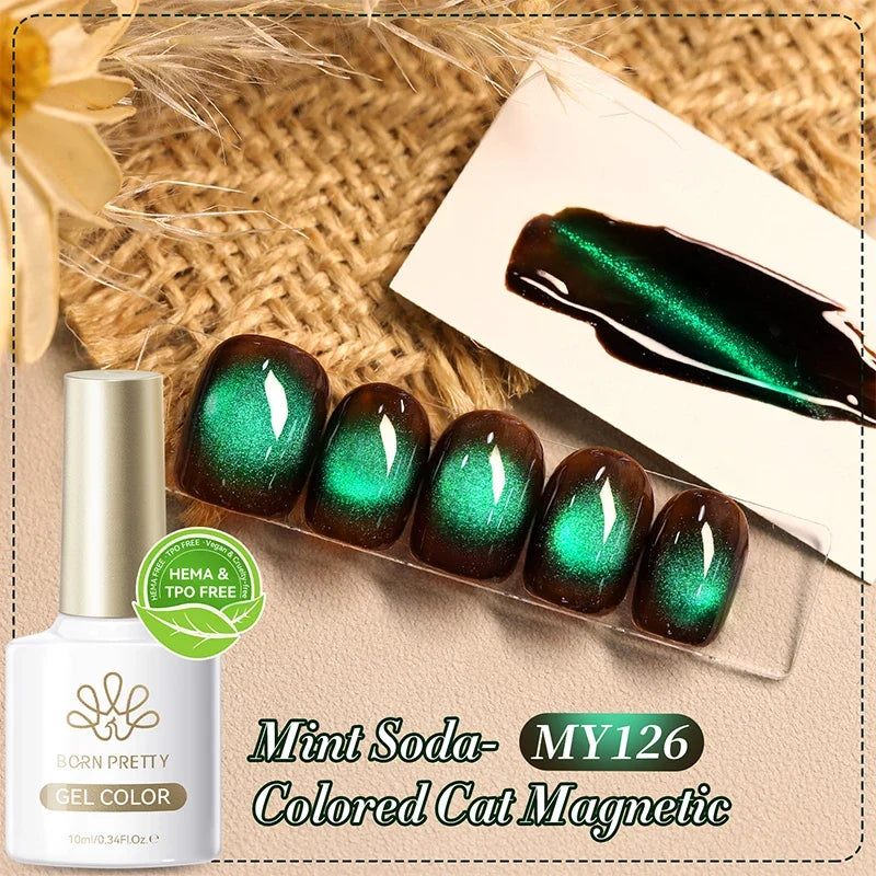 BORN PRETTY HEMA TPO FREE 10ml Rhine Lake Blue Cat Magnetic Gel Polish Semi  Permanent Soak Off UV Gel Nail Art Varnish Manicure Tri Light Beauty