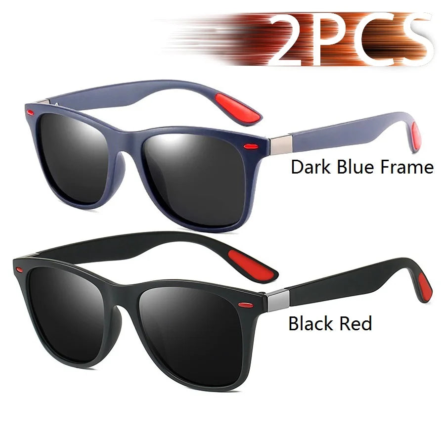 1-2-3PCS Fashion Vintage Square Unisex Driving Fishing Sunglasses Men Women Luxury Brand Designer Sun Glasses Anti-Glare Eyewear Pi-Mart