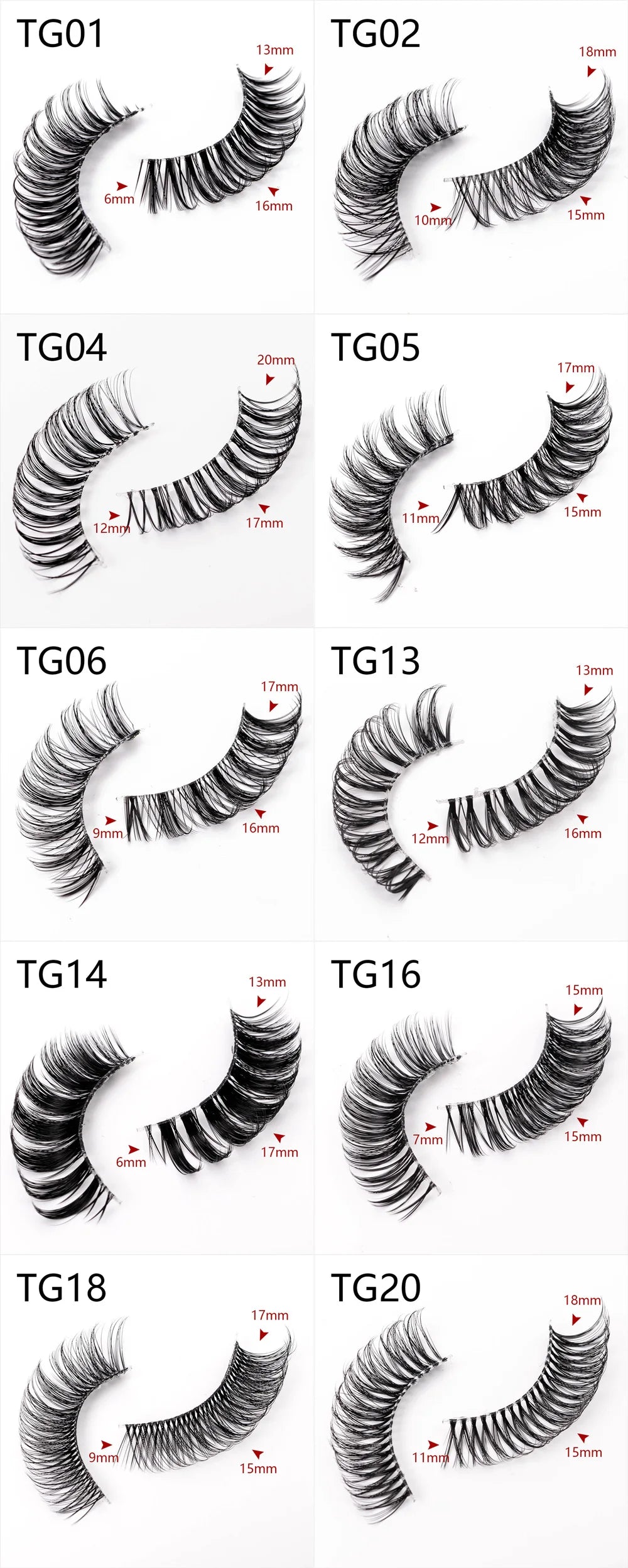 Yiernuo 1/5 Pairs Long Transparent Band Vegan Eyelash D Curl Russian Eyelashes Clear Band Lashes Invisible Band Lashes Pi-Mart