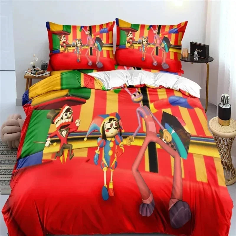 THE AMAZING DIGITAL CIRCUS Cartoon Bedding Set Double Twin King Duvet Cover Comforter Pillowcase Boys Girls Adults Bedroom Pi-Mart