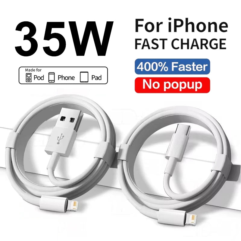 35W PD Original Fast Charging USB Cable For iPhone 11 12 13 14 Pro XS Max XR X 6 6S 7 8 Plus SE USB C Quick Charge Phone Cables Pi-Mart