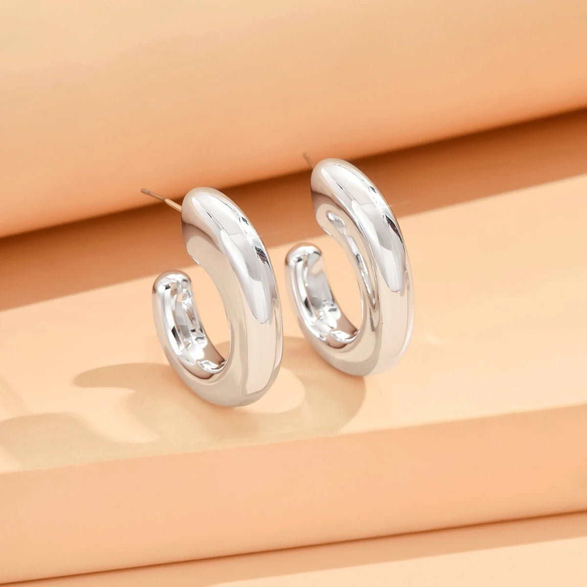 серьги Geometric Irregular Metallic Color Earrings for Women 2024 Minimalist Style Personality Earrings Trendy Jewelry Gift Pi-Mart