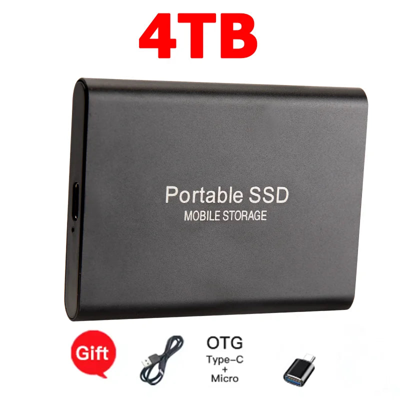 Reliable Slim Storage Device Portable External SSD 1TB 4TB 16TB 128TB High Speed for Notebook Laptop Computer Pi-Mart