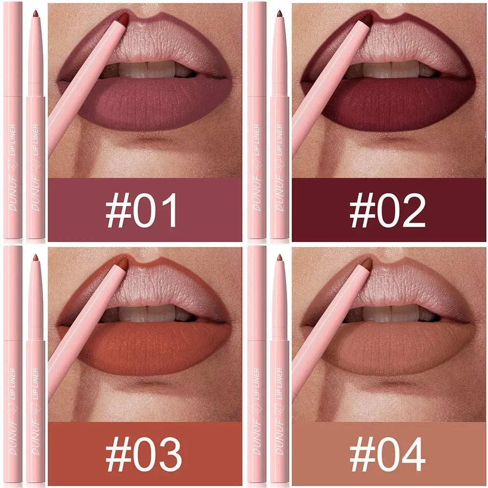 Lip Liner Pencil Long-Lasting Matte Creamy Plumping Lip Stain Waterproof Natural Nude Brown Slim Lip Liner Makeup Pi-Mart