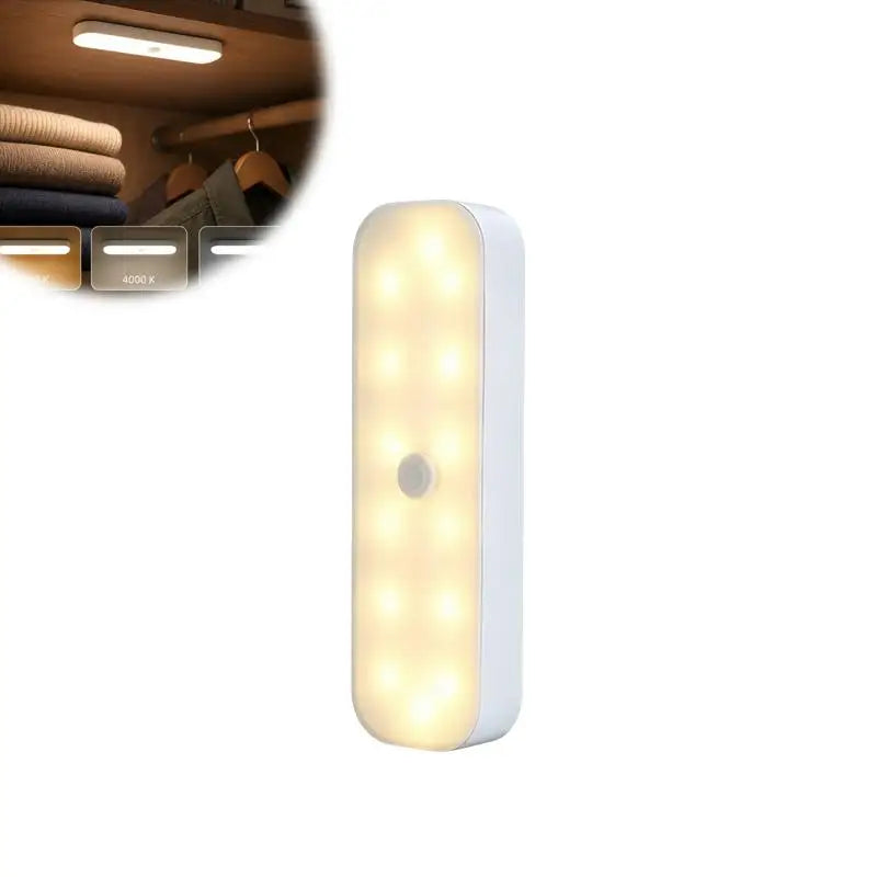 LED Motion Sensor Night Light USB Rechargeable Magnetic Under Cabinet Lighting Wireless Closet Lamp For Kitchen Wardrobe Pi-Mart