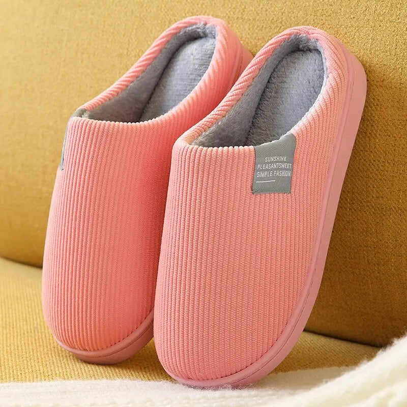 Women's Men's Thick Soft Bottom Home Slippers Household Plush Slippers Anti-slip Thermal Slippers Indoor Winter LadyShow.Store