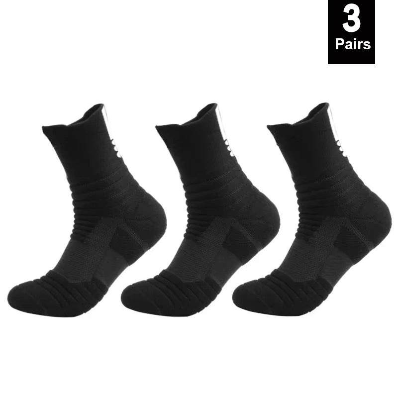 1/3 Pairs Anti-slip Football Socks Men Cotton Sock Short Long Tube Soccer Basketball Sport Socks Breathable Deodorous Sock 39-45 Pi-Mart