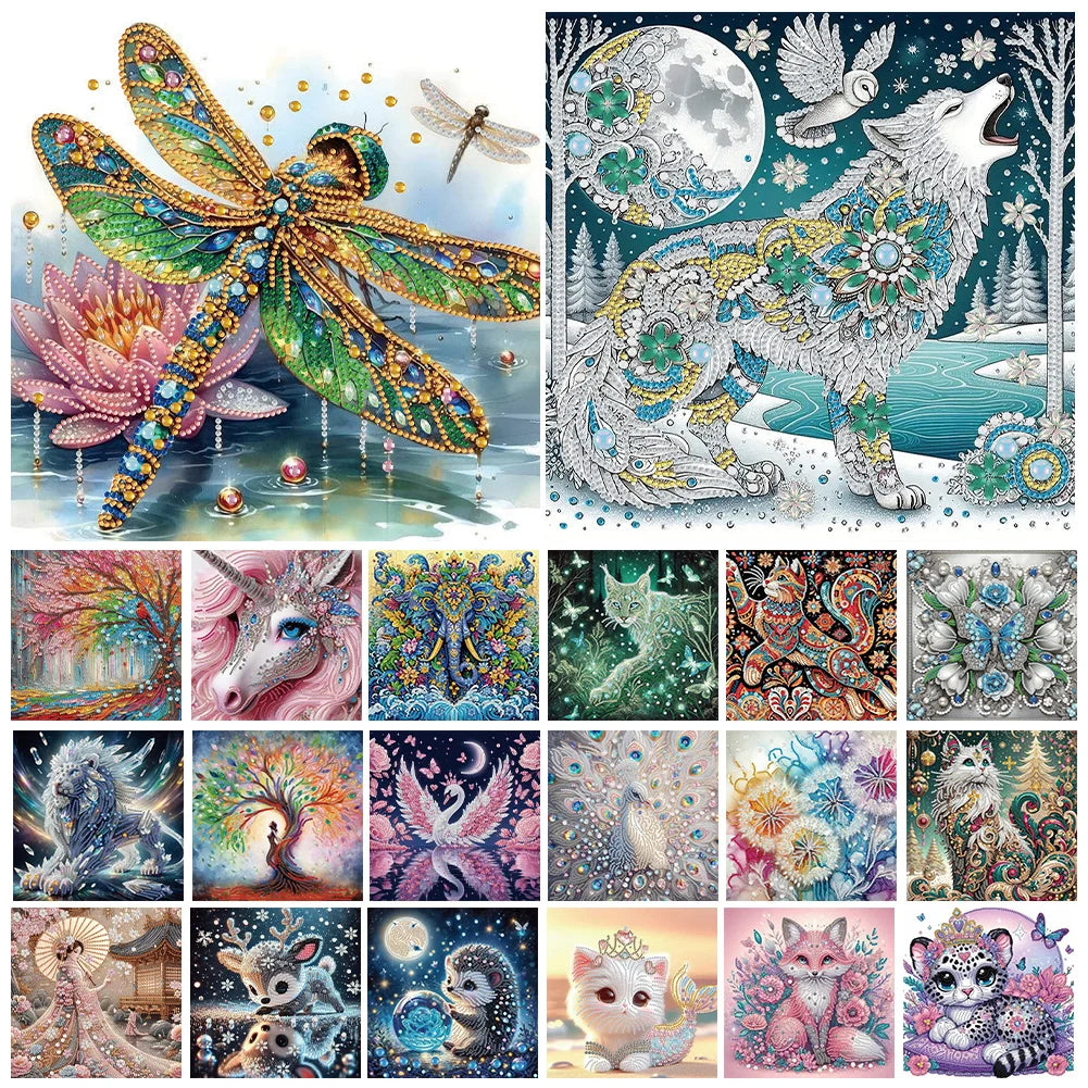 5D DIY Partial Special Shaped Drill Diamond Painting Kit Animal Decoration Pi-Mart