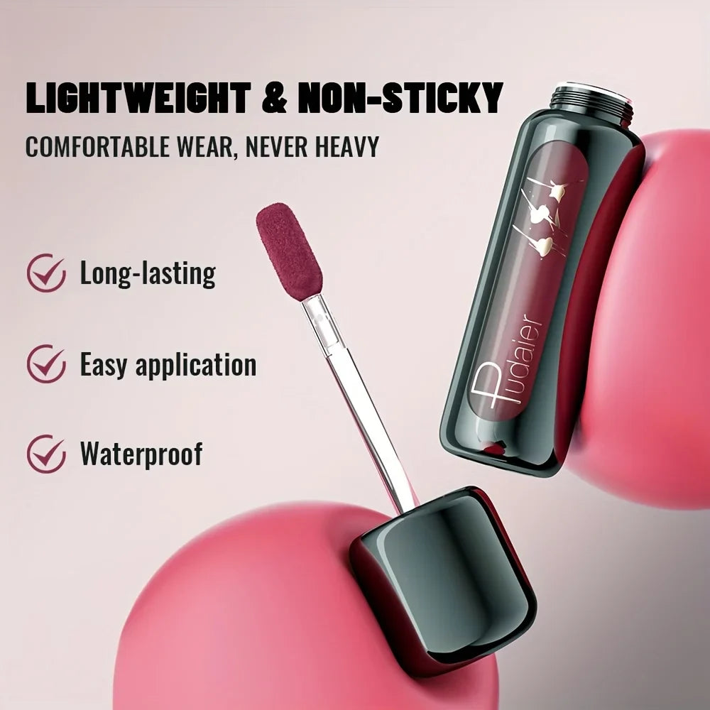 1pc Matte Velvet Lip Gloss, Highly Saturated Liquid Lip Mud, Non-Stick Long Lasting, All Skin Tones Compatible,Mother's Day Gift LadyShow.Store