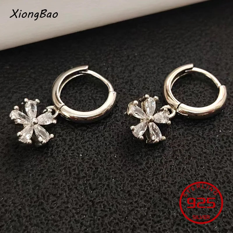 925 Sterling Silver Earrings New Women Elegant Temperament Sterling Anniversary Gift Fashion Jewelry Accessories Geometric Ears Pi-Mart