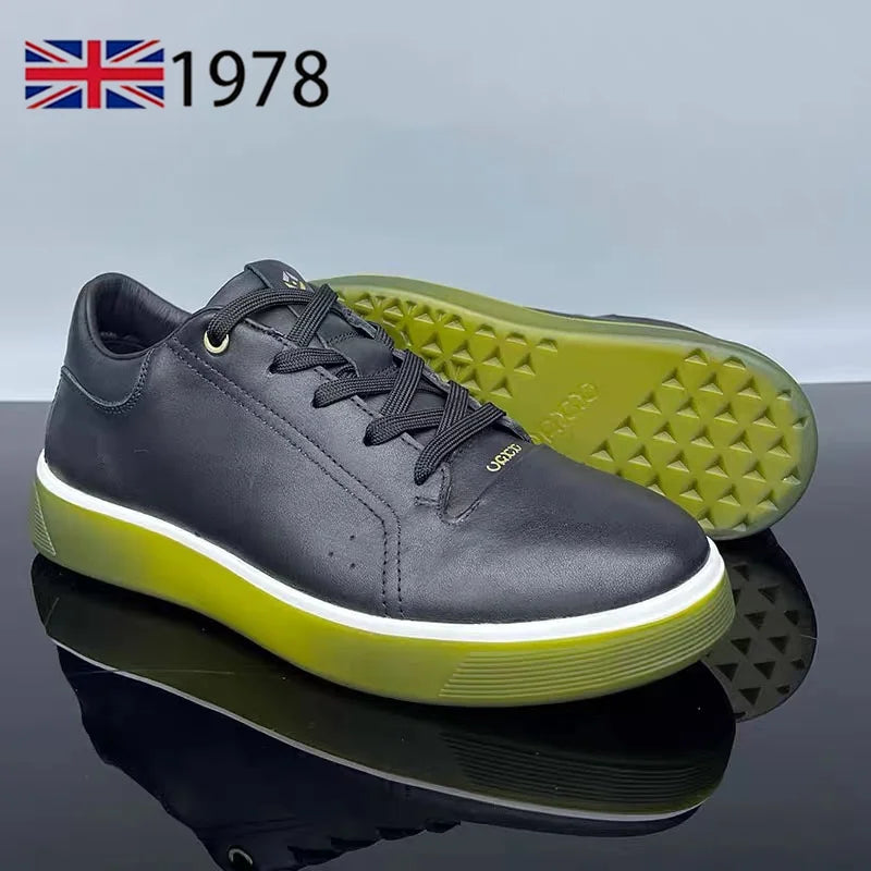 Fashion Genuine Leather Men Sneakers Breathable Comfort Classic Casual Shoes Mens Outdoor Walking Shoes Couple Footwear Pi-Mart
