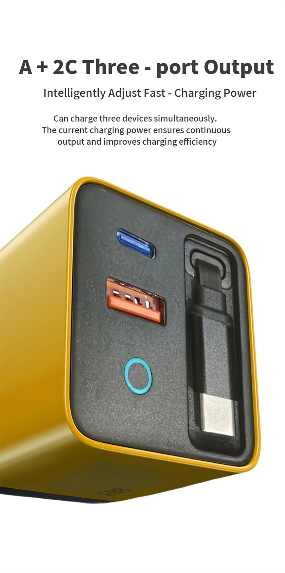 Elough 80W Gallium Nitride Charger Scalable Data Cable for Iphone Huawei A+C Full Protocol Multi Port Charging Head Pi-Mart