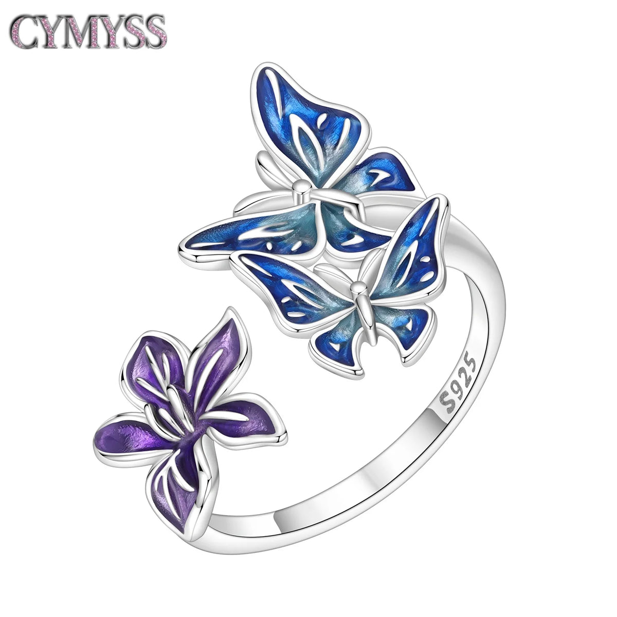 Original 925 Sterling Silver Open Ring Exquisite Panda Dolphin Adjustable Ring Original Daily Fine Jewelry Women Birthday Gifts Pi-Mart