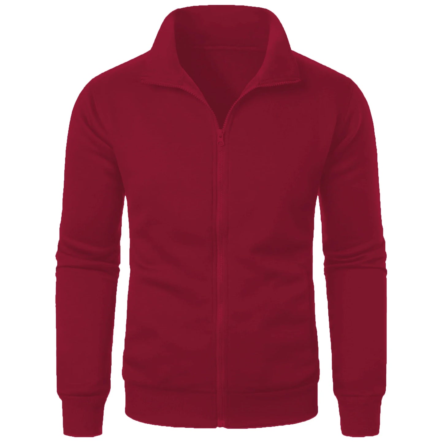 Men's casual sports zipper stand up collar jacket, men's solid color top LadyShow.Store