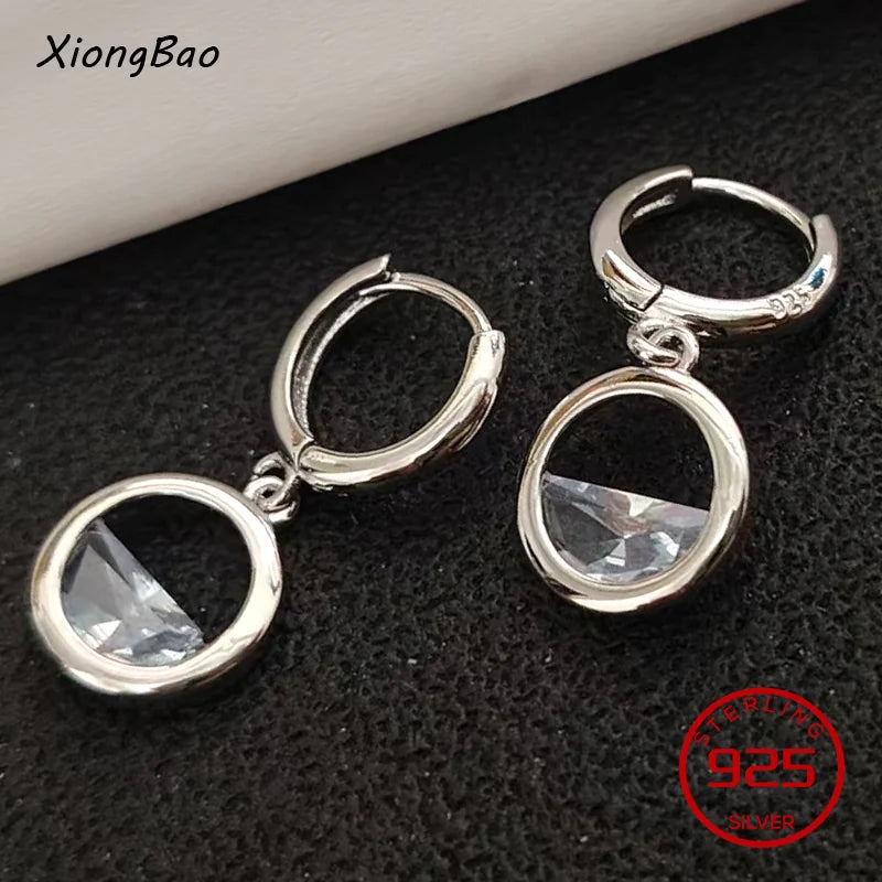 925 Sterling Silver Earrings New Women Elegant Temperament Sterling Anniversary Gift Fashion Jewelry Accessories Geometric Ears Pi-Mart