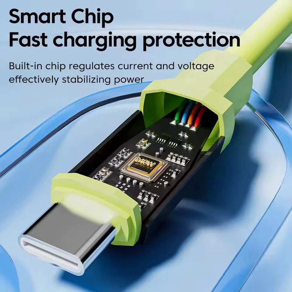 3/1PCS USB C Cable to USB C 240W Fast Charging Charger Cable Supports Fast Charging For iPhone 16 15 Samsung Xiaomi Huawei Pi-Mart