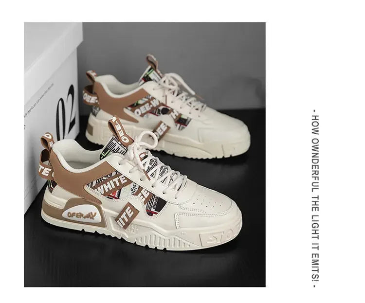 Casual Fashion Leather Sneakers New Skateboard Mens Shoes Outdoor Running Sports shoes Hiking Tennis Platform Luxury footwear Pi-Mart