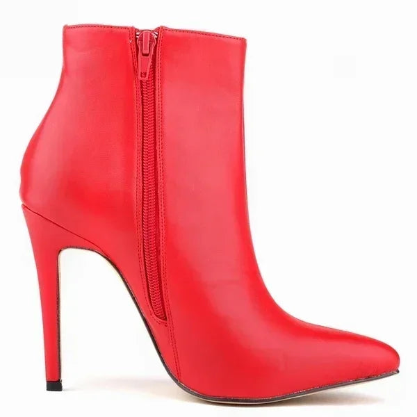 Women Short Boots Pumps Sexy Pointed Toe Side Zipper Super High Heels Stiletto 2026 Female Party Ankle Boot Shoes Botas De Mujer Pi-Mart