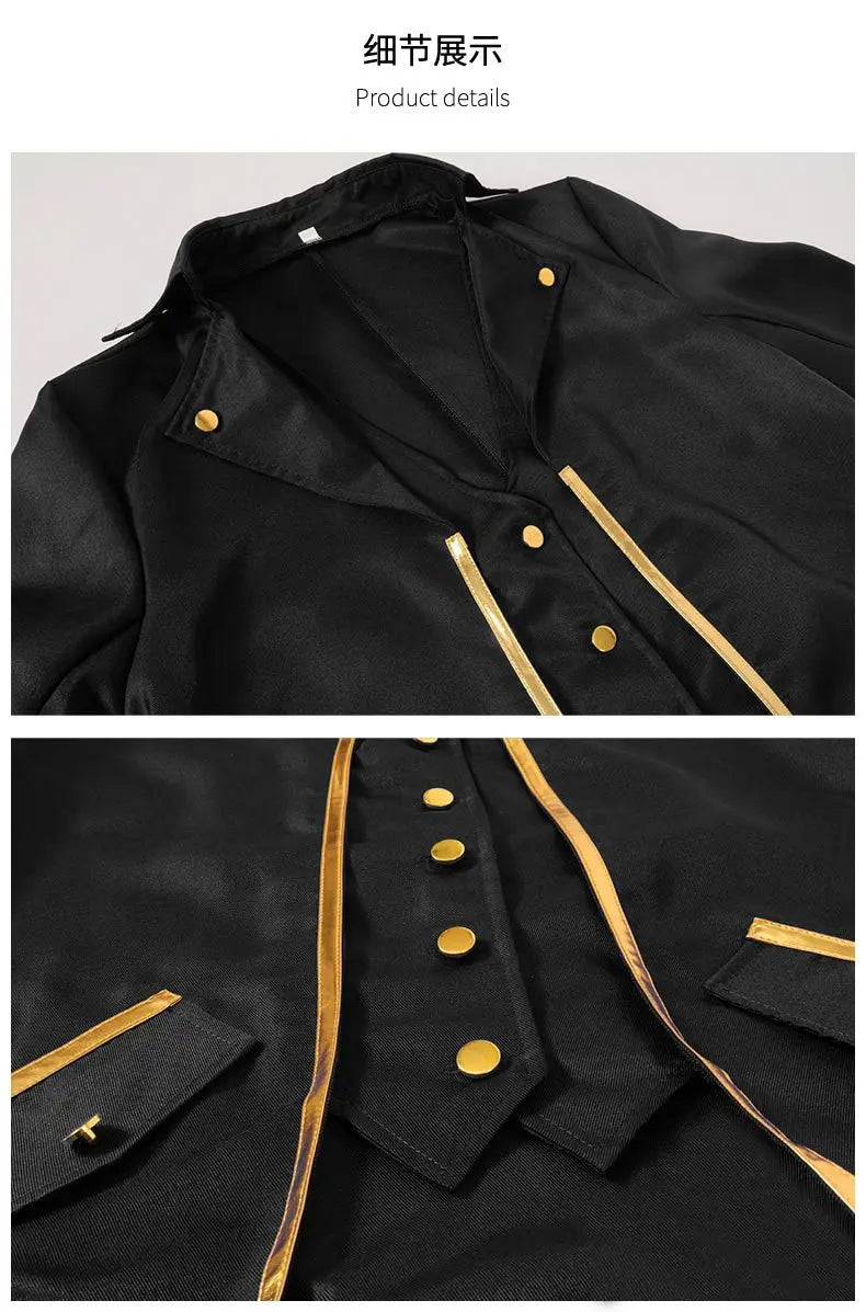 Men's Classic Medieval Vintage Tailcoat Halloween Cosplay Victorian Renaissance Style Steampunk Medieval Jacket Costume Pi-Mart