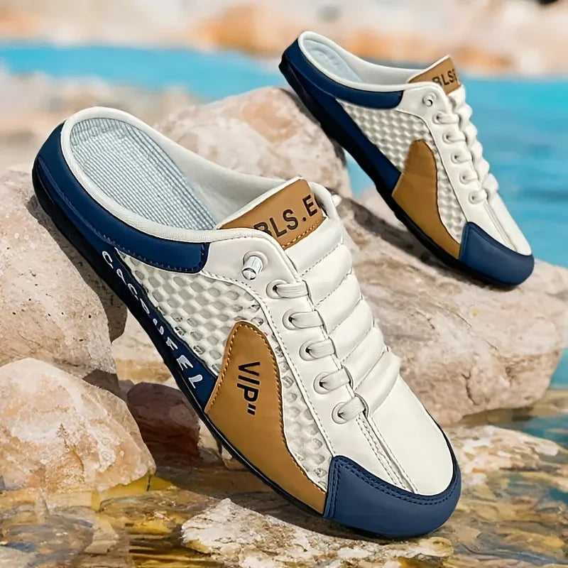 Men's Fashion Soft-soled Half Slippers Summer Men Trendy Bottom Casual Shoes Soft Sole Sneakers Zapatos De Hombre Plus Size 48 Pi-Mart