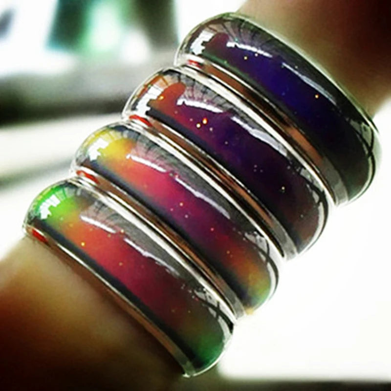 1pc Stainless Steel Mood Ring Changing Color Rings Emotion Feeling Temperature Ring For Women Men Couples Rings Fashion Jewelry Pi-Mart