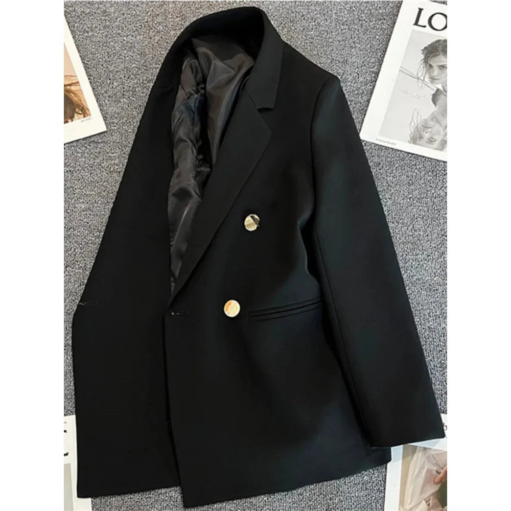 Women Suit Blazer Elegant Coat 2025 Spring Autumn Fashion Korean Blazer Luxury Double Breasted Jacket Solid Ladies Tops Clothes LadyShow.Store