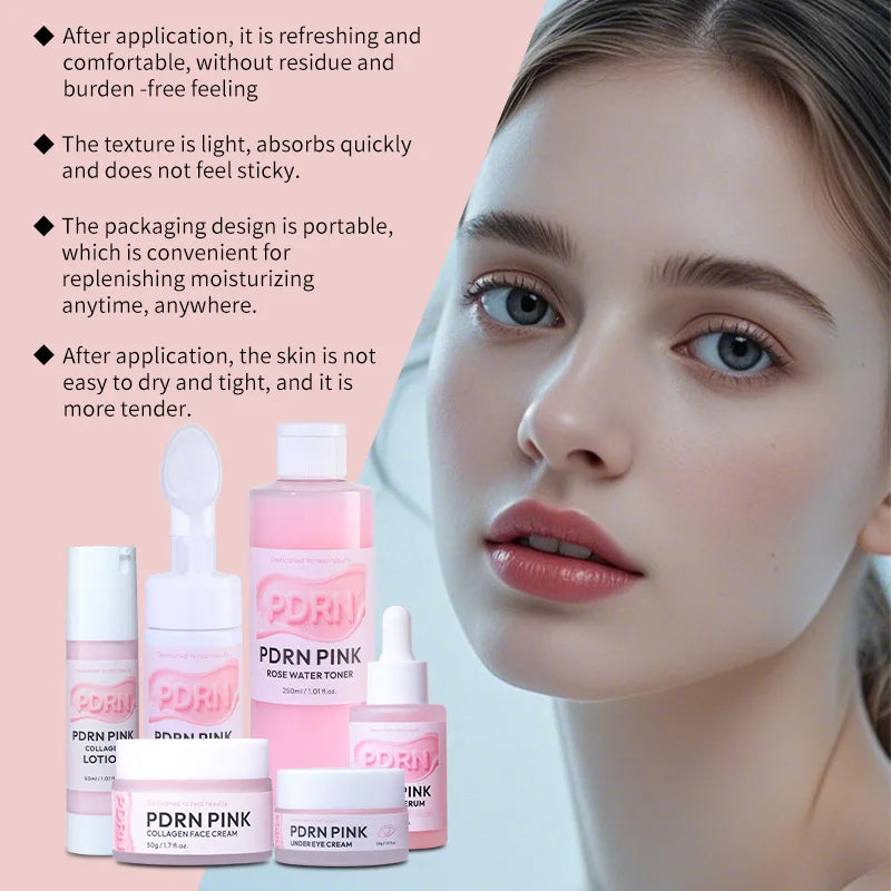 PDRN Pink Skincare Set Salmon Dna Collagen Vita Coating Mask Lift Firm Skin Make Skin Glow Moisturizing Nourishing Skincare Set Pi-Mart