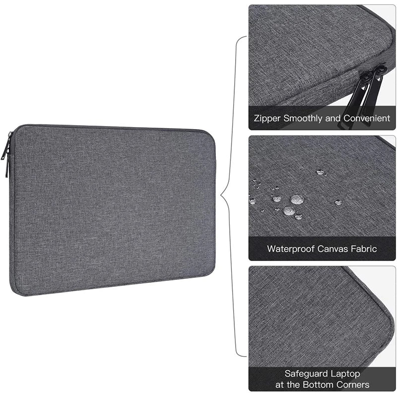 Portable Laptop Sleeve Bag Case Soft Cover 11 12 13 14 15 15.6 Inch for Macbook Huawei Xiaomi HP Dell Lenovo Laptop Handbag Pi-Mart