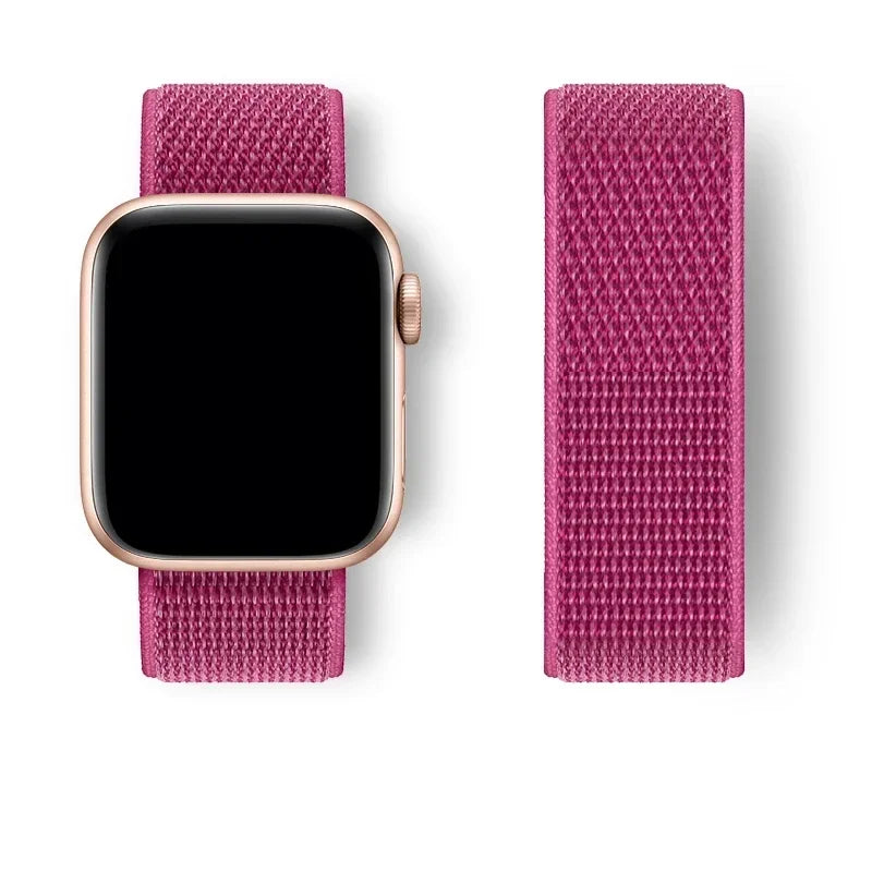 Nylon Sport loop Strap For Apple Watch Band 44mm 42/40mm 45mm  38/41mm pride Bracelet iwatch Ultra2 49mm Series 9 8 se 7 6 5 4 3 LadyShow.Store