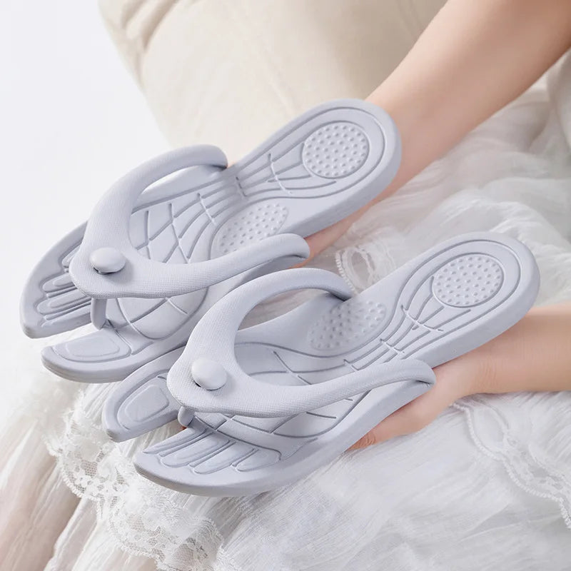 Folding Slippers Trip Travel Portable Slides Women Men Light Home Hotel Salon Homestay Guest Use Sandals Bathing Beach Shoes LadyShow.Store