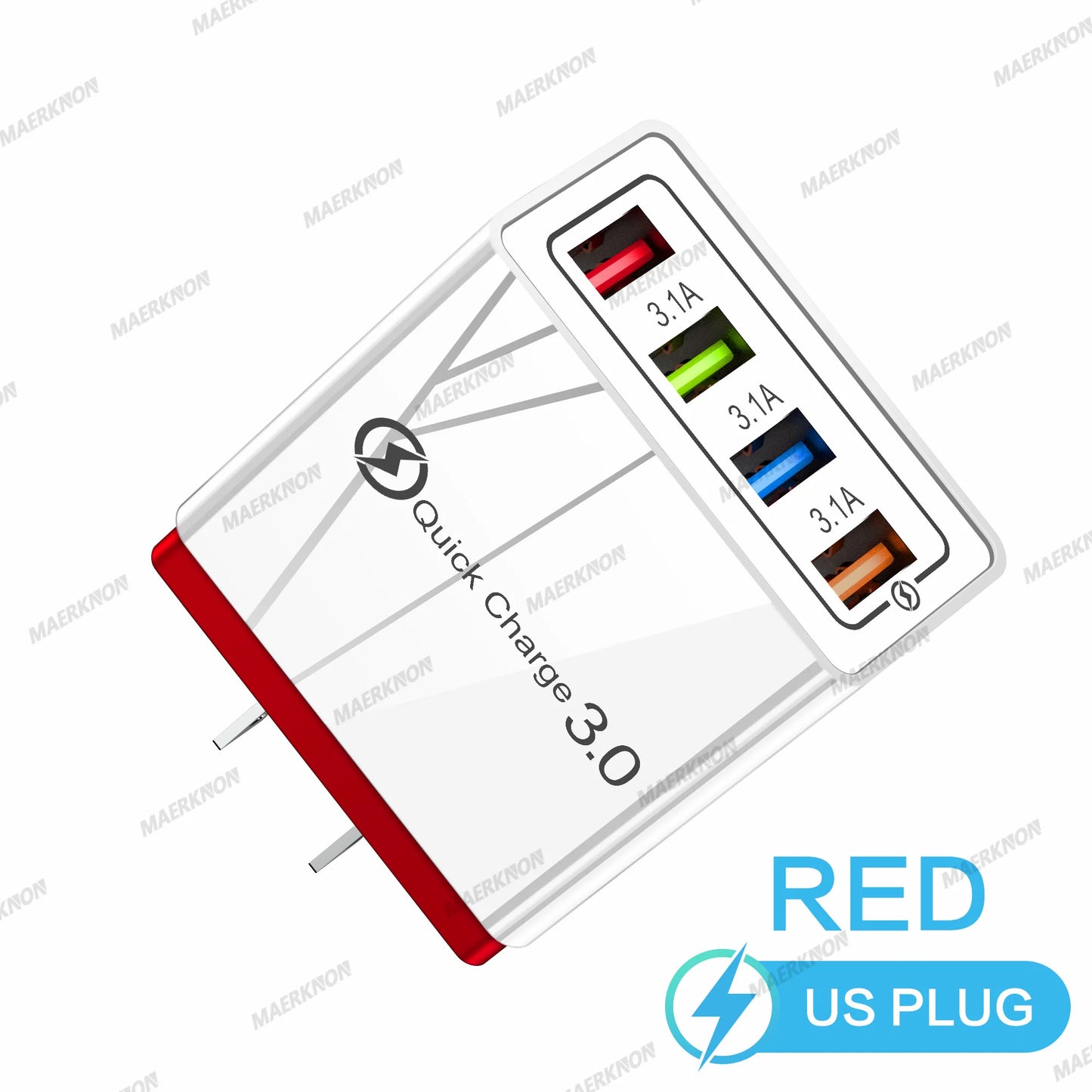 3A USB Charger 4 Ports USB Quick Charge 3.0 EU US Plug For iPhone Samsung Xiaomi Poco Fast Charging Mobile Phone Charger Adapter Pi-Mart