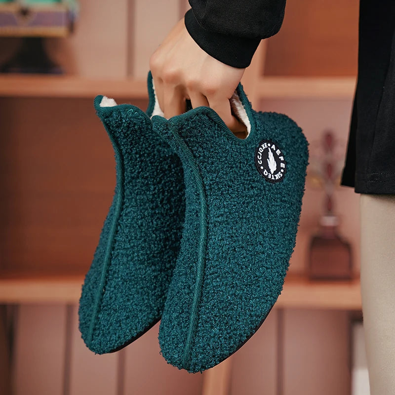 New Men Winter Slippers High Quality Light Weight Disign Shoes Fashion Women Plush Slipper Warm Slip on Casual Shoe for Couples Pi-Mart
