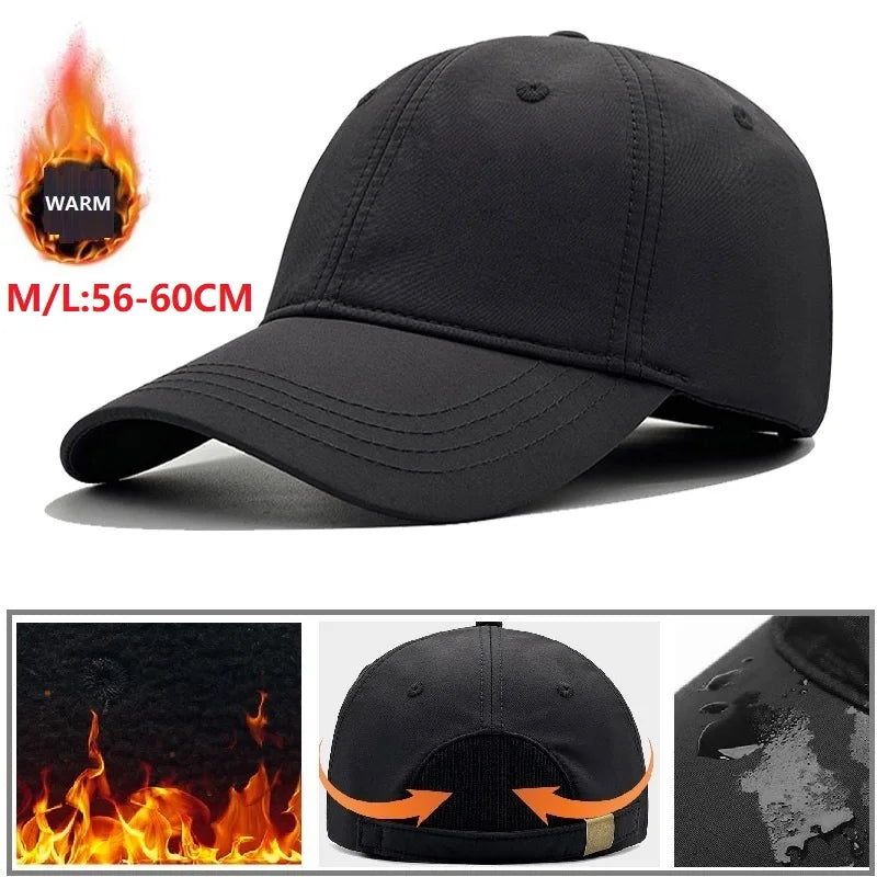 Waterproof Windproof Winter Warm Knit Beanie Fishing Hat Cap, Slouchy Soft Black Headwear Great for Winter Ski Walking Running Pi-Mart