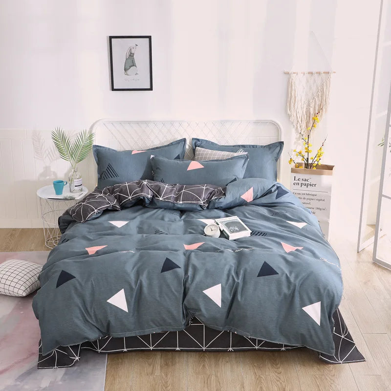 Lovely Cartoon King Size Duvet Cover Set 220x240 Skin Friendly Double Bed Quilt Cover Blanket Comforter Cover and Pillowcase Pi-Mart