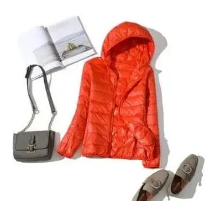 8XL Cheap Ultra Light Down Winter Warm Hooded Feather Puffer Jacket For Girl Short Spring Autumn Coat Female Women Big Size Duck LadyShow.Store