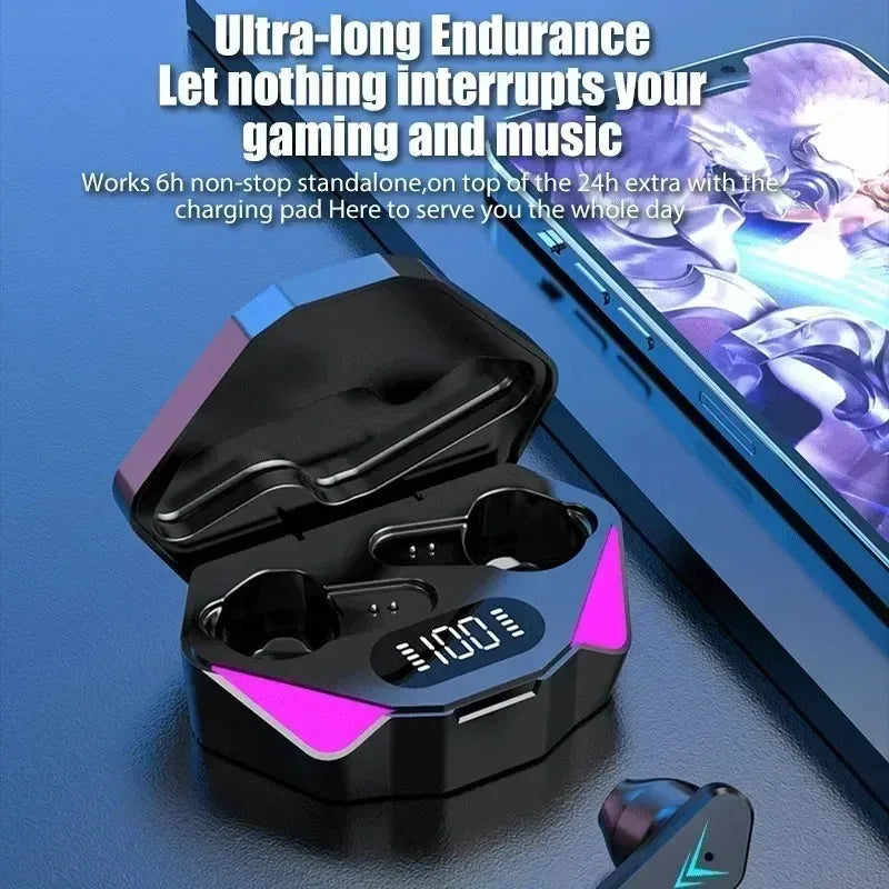 Bluetooth TWS Gaming Earphones Low Latency Wireless In-Ear Headphones With Built-in Mic LED Indicator Lights Pi-Mart