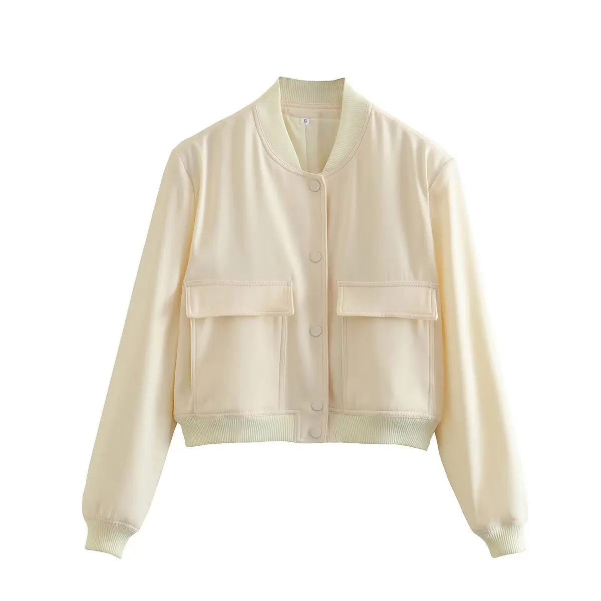 Willshela Women Fashion Solid Bomber Jackets Coat With Pockets V-Neck Single Breasted Long Sleeves Female Chic Lady Outfits LadyShow.Store