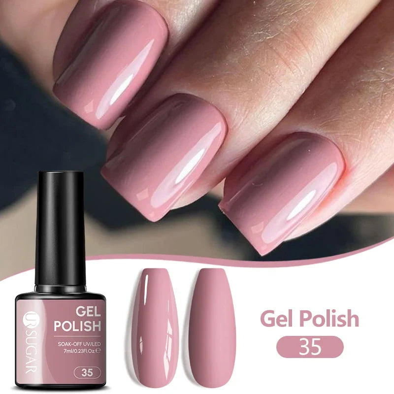 UR SUGAR 7ML Nail Gel Fresh Macaron 107 Colors All For Manicure Semi Permanent Soak Off LED UV Long-Lasting Nail Art Varnish Tri Light Beauty