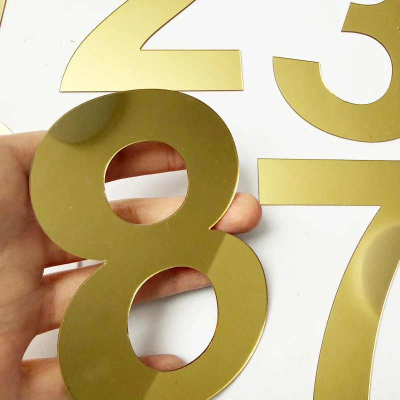10CM 15CM 20CM English Letters Wall Sticker Acrylic Gold Wall Sticker Decals Self-Adhesive Home Party Decor Factory Customized Pi-Mart