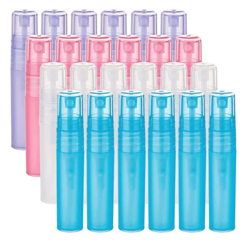 5Pcs Frosted Plastic Perfume Bottles Fine Mist Spray Bottle with Atomizer Pumps for Perfume Essential Oil Other Beauty Product Tri Light Beauty