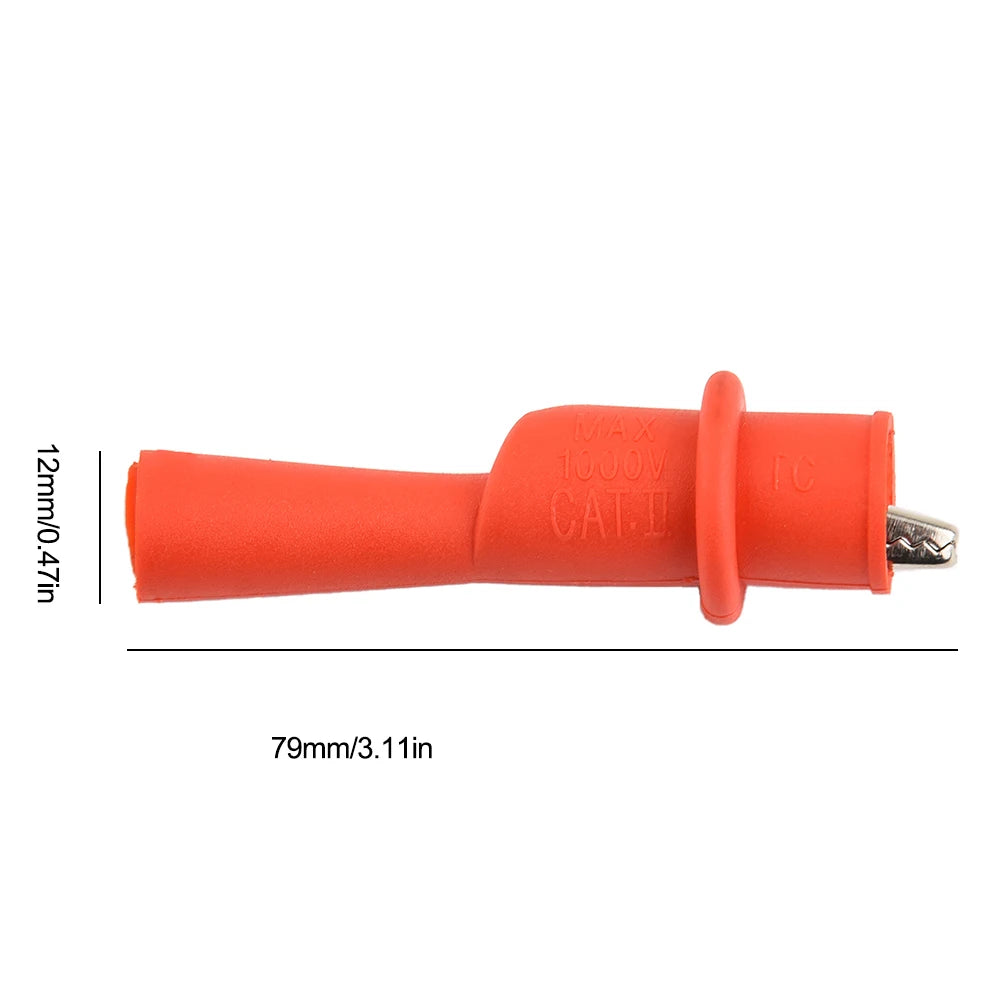2pcs Red+Black Wire Tips Test Clip Clamp For Multi-Meter Tester AC DC 10A 1000V Multimeter Tool Accessories Pi-Mart