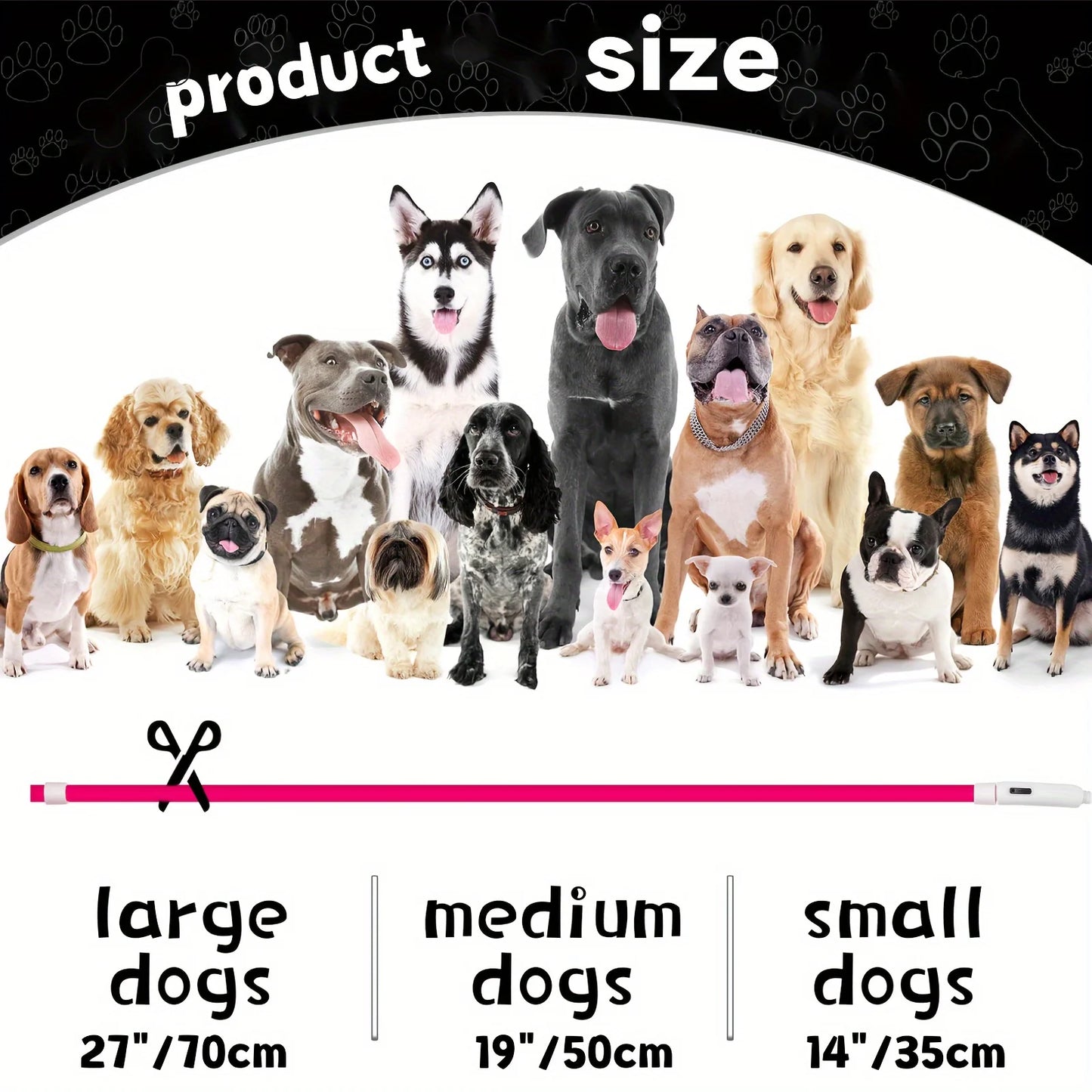 Pet Dog LED Light Collar Luminous Anti-Lost Dog Collar USB Rechargeable Dog Necklace Collar Pi-Mart