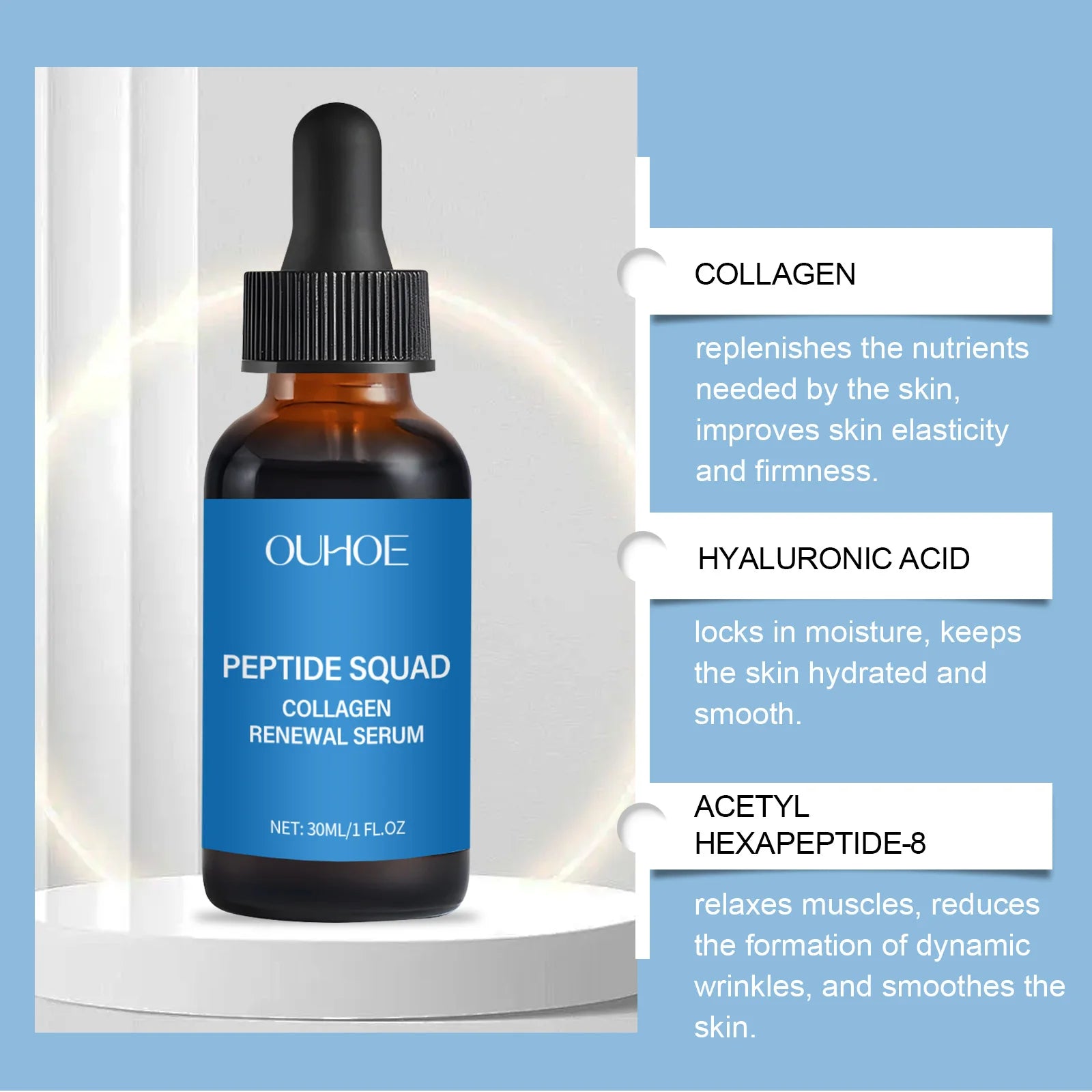 Collagen Polypeptide Essence Fade Fine Lines Lifting Firming Moisturizing Skin Care Tightening Skin Nourishing Facial Serum Pi-Mart