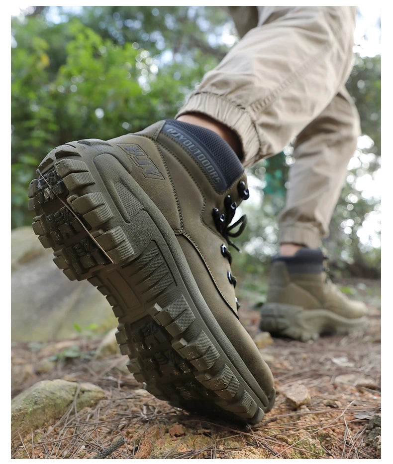 New Men's Boots Fashion Outdoor Boots Breathable Hiking Boots Autumn Shoes Sneakers Lightweight Non-slip Men Desert Ankle Boots Pi-Mart
