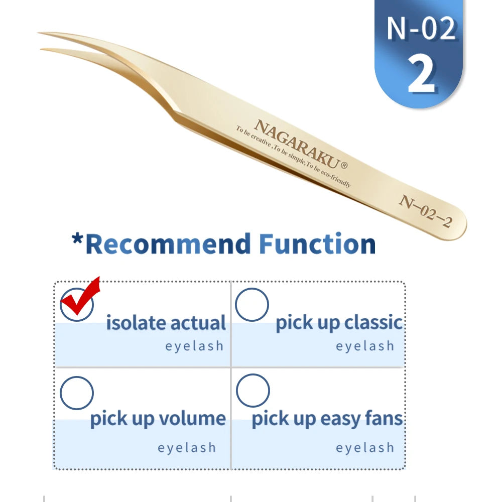 NAGARAKU Eyelash Extension Tweezers Makeup Stainless Steel Eyelash 3D accurate Clip Pi-Mart