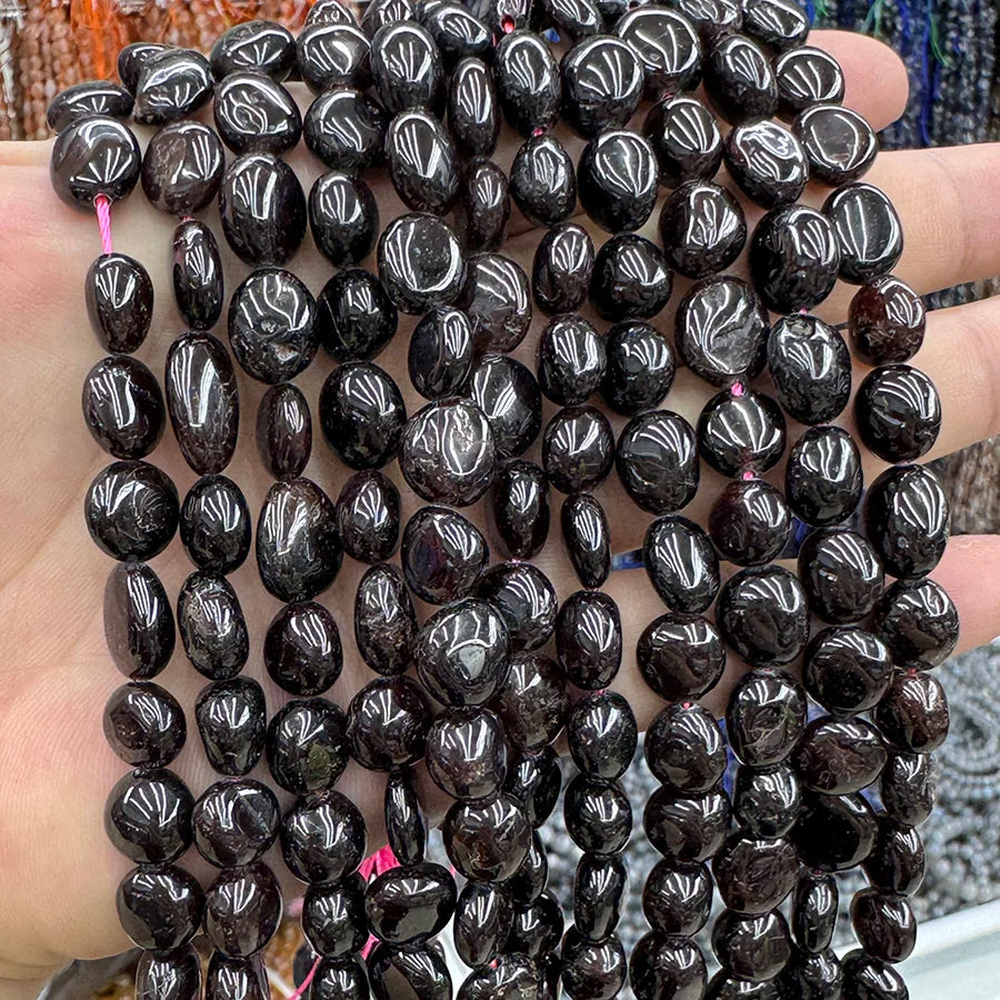 Natural Crystal Garnet Conformal Stone Irregular Faceted Loose For Jewelry Making DIY Necklace Bracelet 15''6-8mm 8-10mm Pi-Mart