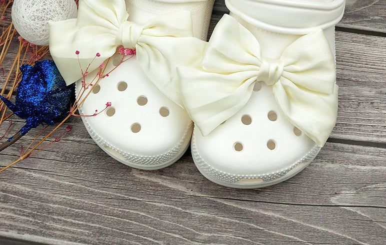 Cute Red Bow Shoe Charms for Crocs Designer DIY Bow-knot Wing Shoe Decorations High Quality Clogs Buckle Accessories New Fashion Pi-Mart